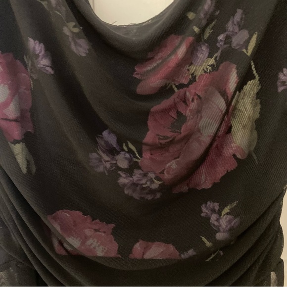 Dee Elly boho top with ruching and floral underlay lining - Picture 4 of 7